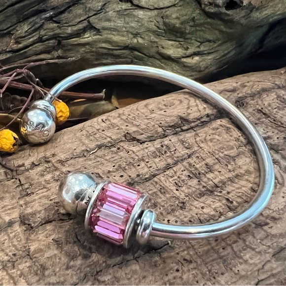 New Chamilia Swarovski Pink Baguette Charm Sterling Silver Swarovski Crystal - Picture 6 of 8